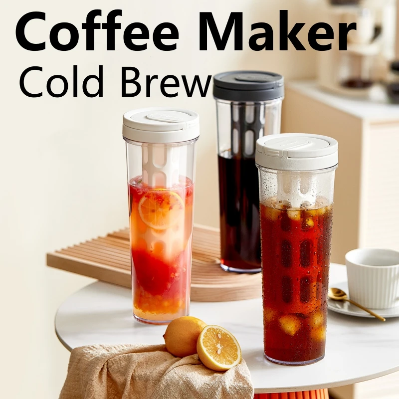Coffee Equipment Camping - 1L Manuelle Kaltbrühkaffeemaschine mit Griff Wasserflasche