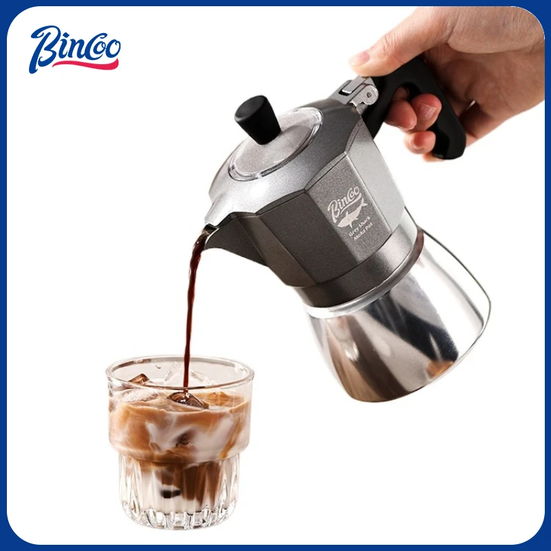 Coffee Equipment For Home - Bincoo 2-Tassen Doppelventil Moka-Kanne Aluminiumlegierung Kaffeekanne