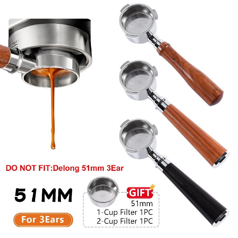 Coffee Equipment For Home - Kaffee-Siebträger ohne Boden, 51 mm, für